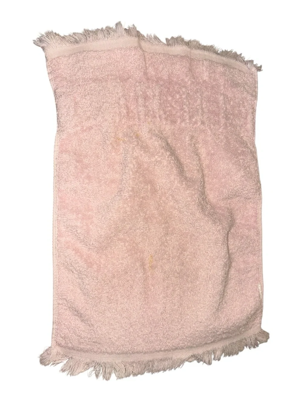 Vintage Blush Pink Shell Embroidered Fringe Hand Towel